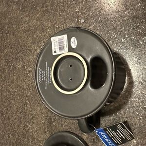 NWT Chantal pour over cups. Lotus Filter. Charcoal/Black . Set of 2. Ceramic